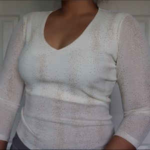 Holidays Collection Sequined Long Sleeve V-Neck